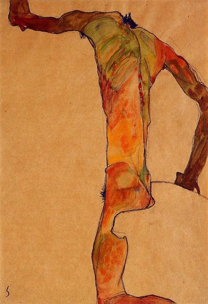 Оголений чоловік, c.1910 - Егон Шиле