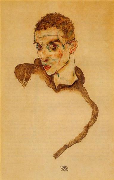 Автопортрет, 1914 - Егон Шиле