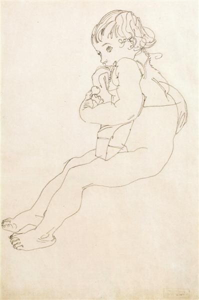Sitting Child, 1916 - Egon Schiele