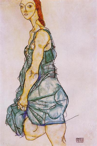 Upright Standing Woman, 1912 - Эгон Шиле