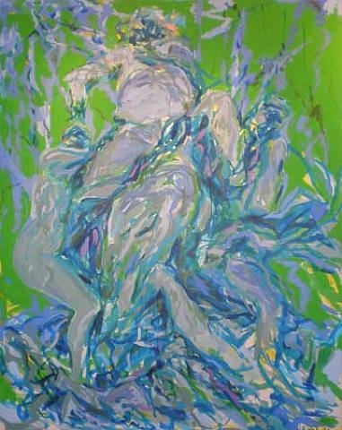 Bacchus #69 (purple and green), 1982 - 伊萊恩·德·庫寧