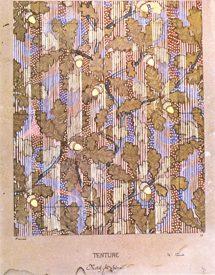 Oak - Study for fabric printing, c.1896 - Элисеу Висконти