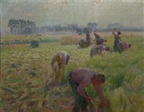 Flax harvesting - Emile Claus