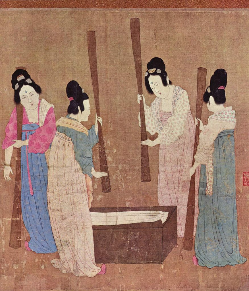 Картинки по запросу "хуэй-цзун women preparing silk (after zhang xuan)"