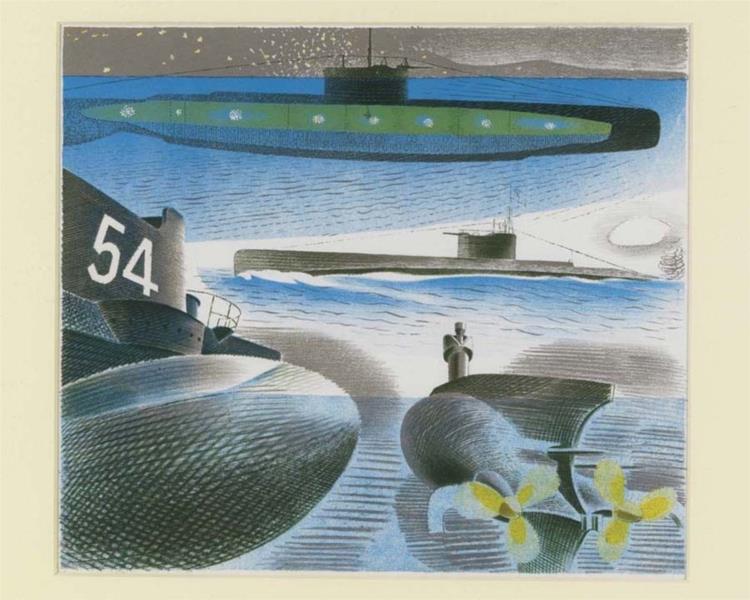 Different aspects of submarines - Eric Ravilious
