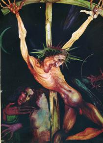 Crucifixion And Self-Portrait With Inge Beside The Cross - Ернст Фукс