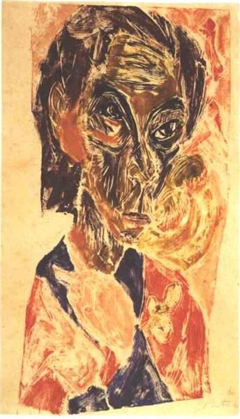 Head of a Sick Man, 1917 - Ernst Ludwig Kirchner
