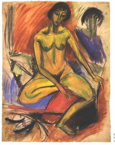 Seated Female Nude - Ernst Ludwig Kirchner