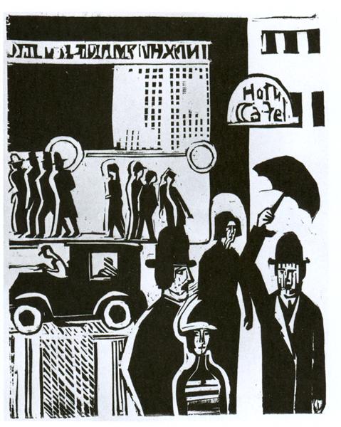 Street in the Rain, 1926 - Ернст Людвіг Кірхнер