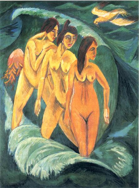 Three Bathers, 1913 - Ернст Людвіг Кірхнер
