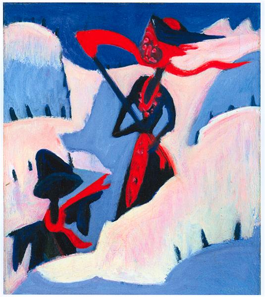 Witch and Scarecrow in the Snow, 1930 - 1932 - Эрнст Людвиг Кирхнер