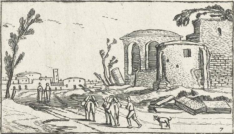 Landscape with Ruins, c.1614 - Esaias van de Velde l'Ancien