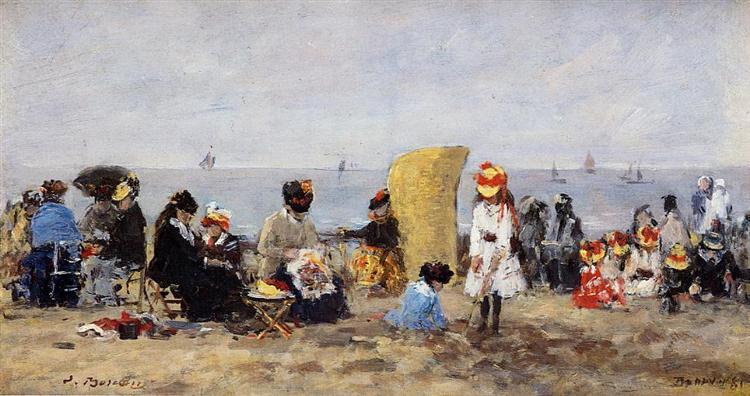 Beach Scene, Trouville, 1881 - Eugene Boudin