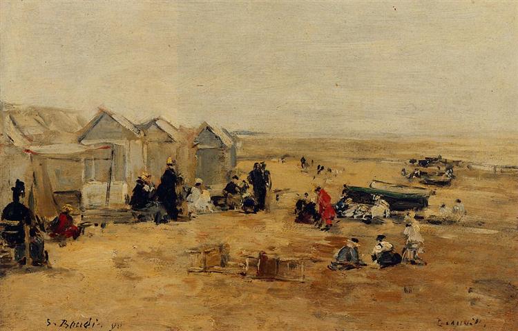 Deauville: Beach Scene, 1890 - Эжен Буден