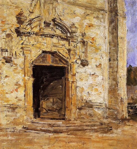 Door of the Touques Church, c.1890 - Ежен Буден