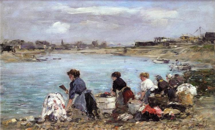 Laundresses on the Banks of the Touques, 1893 - Eugene Boudin