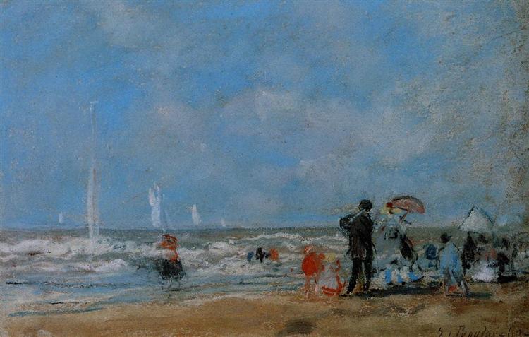 On the Beach, 1863 - Эжен Буден