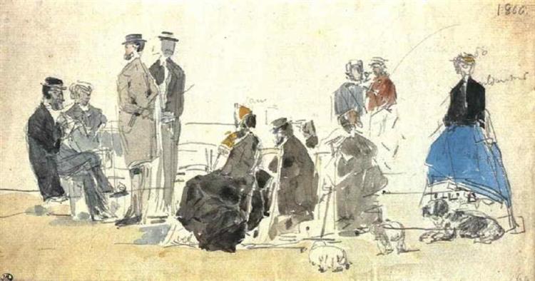 On the Beach, 1866 - Eugène Boudin