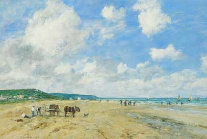 The beach at Deauville, 1863 - Eugene Boudin