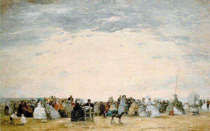 The Beach at Trouville, 1865 - 歐仁·布丹
