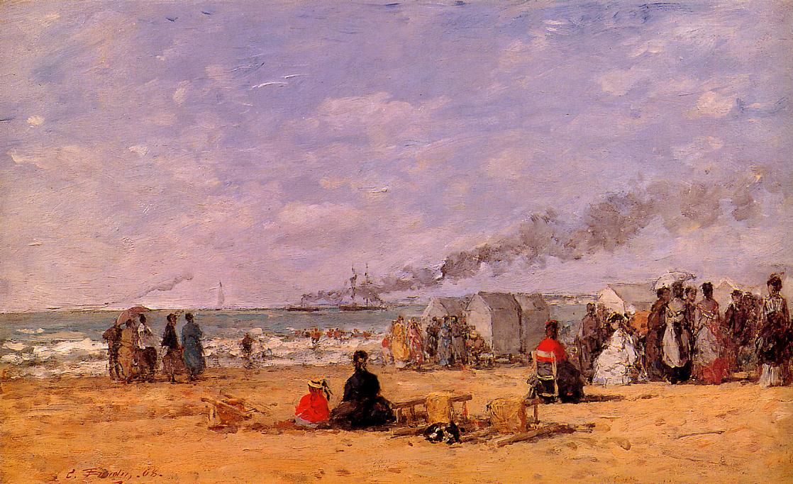 The Beach at Trouville - Eugene Boudin - WikiArt.org - encyclopedia of ...