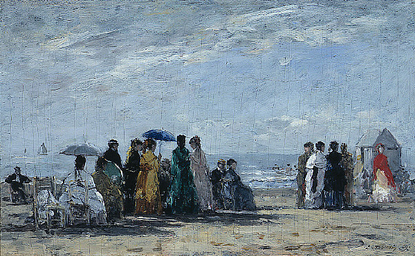 The Beach at Trouville, 1869 - 歐仁·布丹