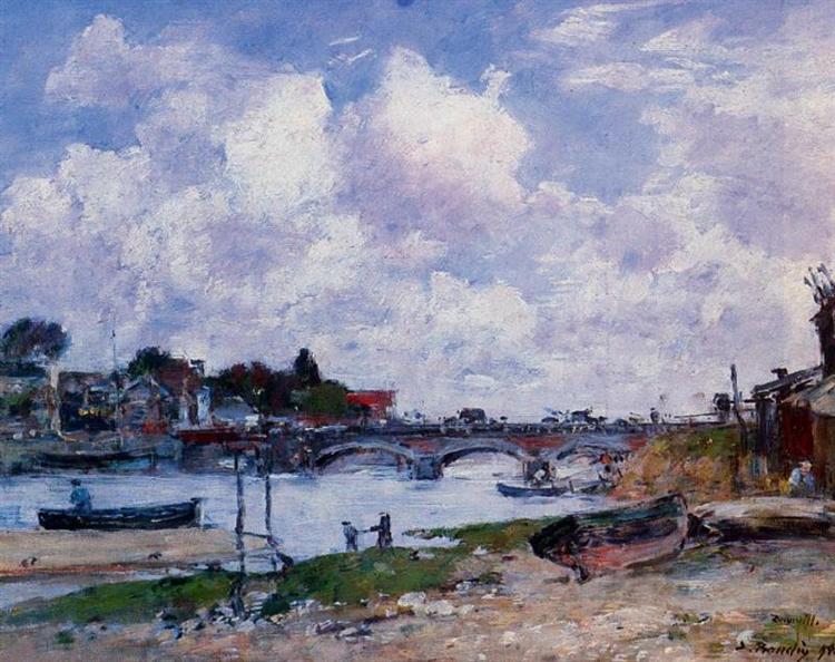 The Bridge over the Toques at Deauville, 1895 - Eugene Boudin