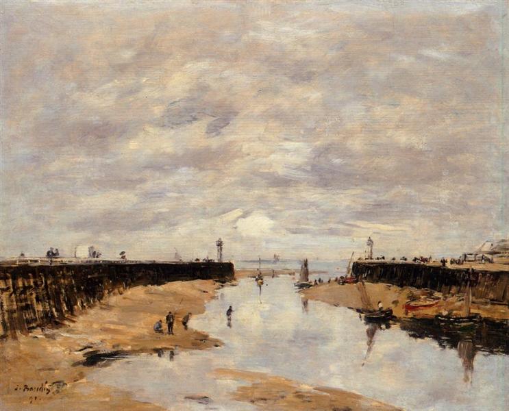 The Jetties, Low Tide, Trouville, 1891 - Эжен Буден