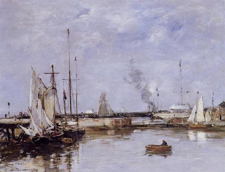 The Lock at Trouville, 1894 - Ежен Буден