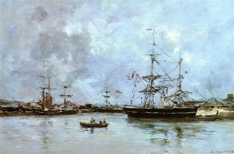 The Port of Deauville, 1875 - Эжен Буден