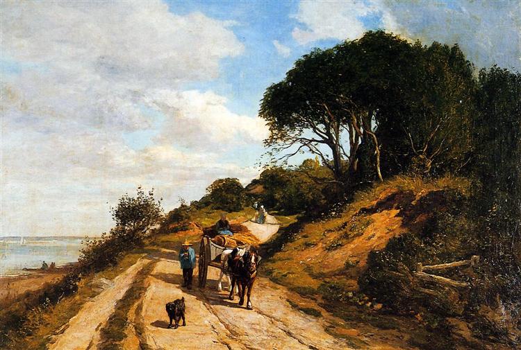 The Road from Trouville to Honfleur, c.1852 - Эжен Буден