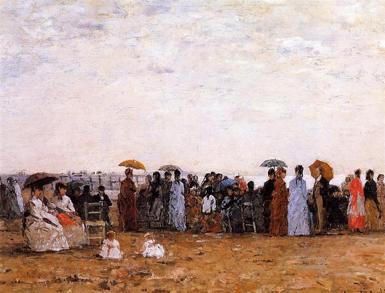 Trouville, Beach Scene, 1869 - Eugène Boudin