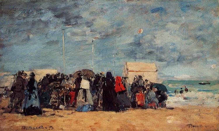 Trouville, Beach Scene, 1873 - Ежен Буден