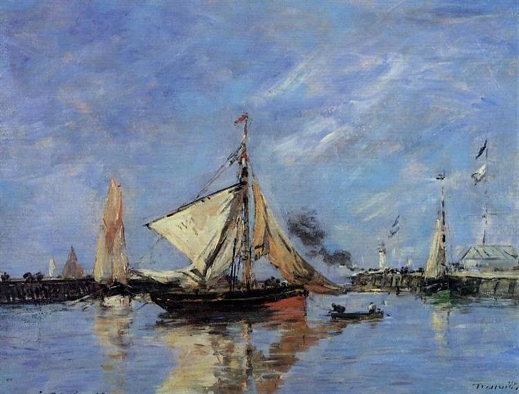 Trouville, the Jettys, High Tide, 1890 - Эжен Буден