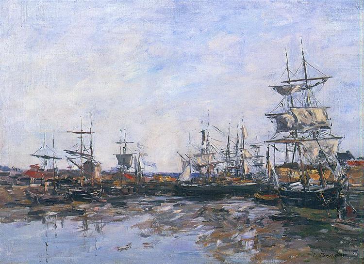 Trouville, the Port at Low Tide, 1887 - Eugène Boudin