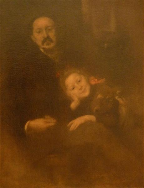 Gabriel Séailles et sa fille, 1893 - Eugene Carriere
