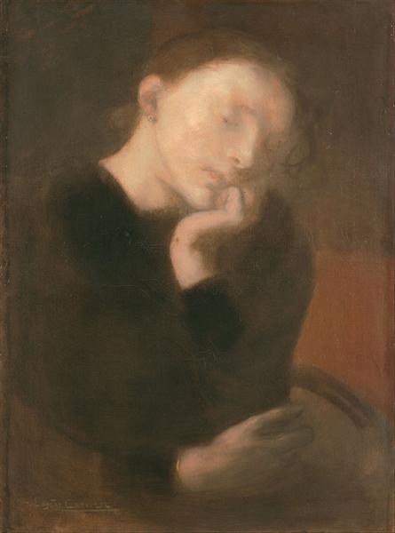Meditation, 1890 - Эжен Каррьер