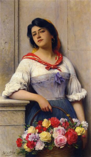 The Flower Girl, 1911 - Эжен де Блаас