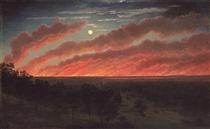 Bush fire between Mount Elephant and Timboon - Eugene von Guerard