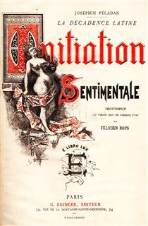 Front Cover of Joséphin Péladan's Novel 'Initiation Sentimentale' - Фелисьен Ропс