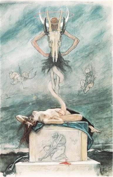 The Sacrifice, from The Satanic Ones, c.1882 - Félicien Rops