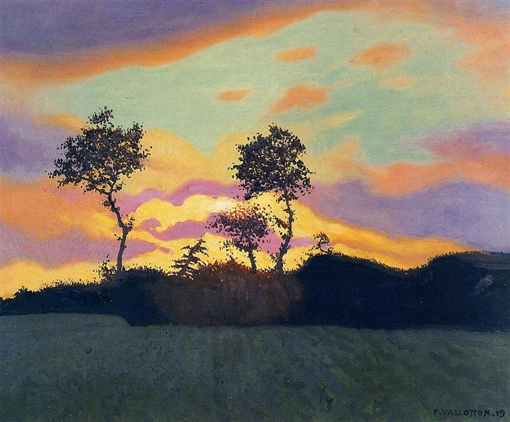 Landscape at Sunset, 1919 - Феликс Валлотон