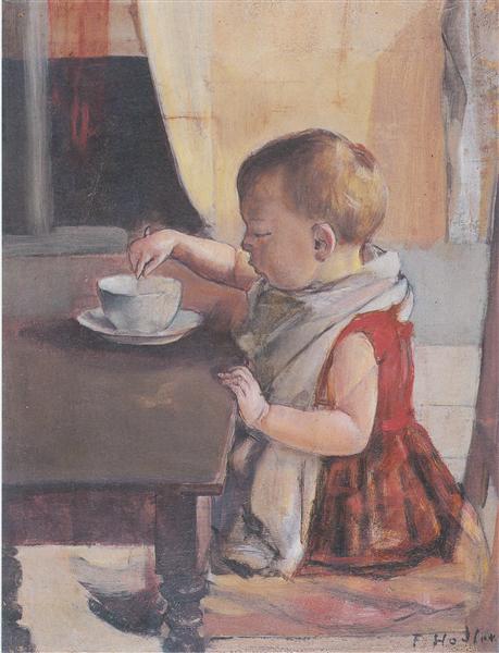 Child by the table, 1889 - Фердинанд Ходлер