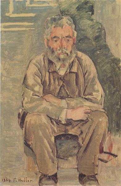 Seated bearded man, 1884 - Фердинанд Ходлер