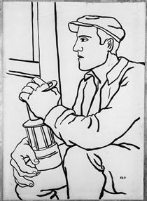 A worker with the lamp - Fernand Léger