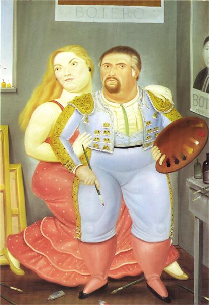 Self-Portrait with Sofia, 1986 - Fernando Botero
