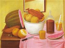 Still Life with Orangeade - Fernando Botero
