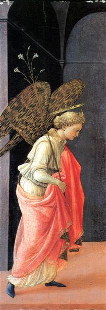 Annunciation, left wing - Fra Filippo Lippi