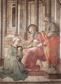 Birth and Naming St. John (detail) - Filippo Lippi
