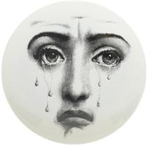 Theme & Variations Decorative Plate #77 (Crying Face) - Форнасетті